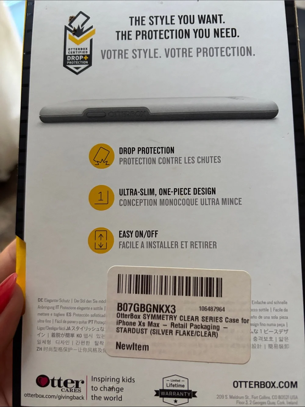 OtterBox clear symmetry